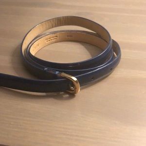 J. Crew genuine leather navy skinny belt